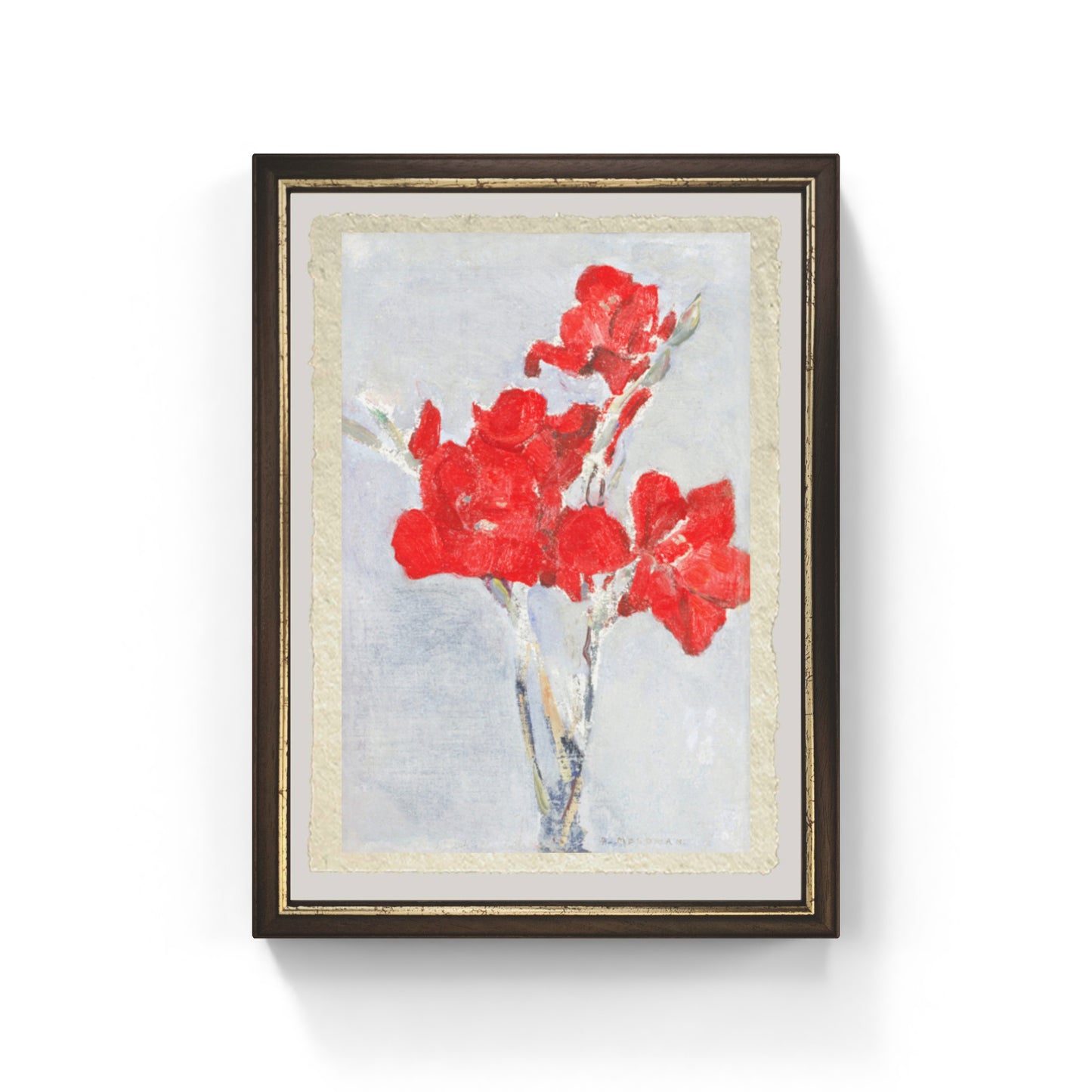 Red Gladioli di Piet Mondrian su pregiata carta Amalfi