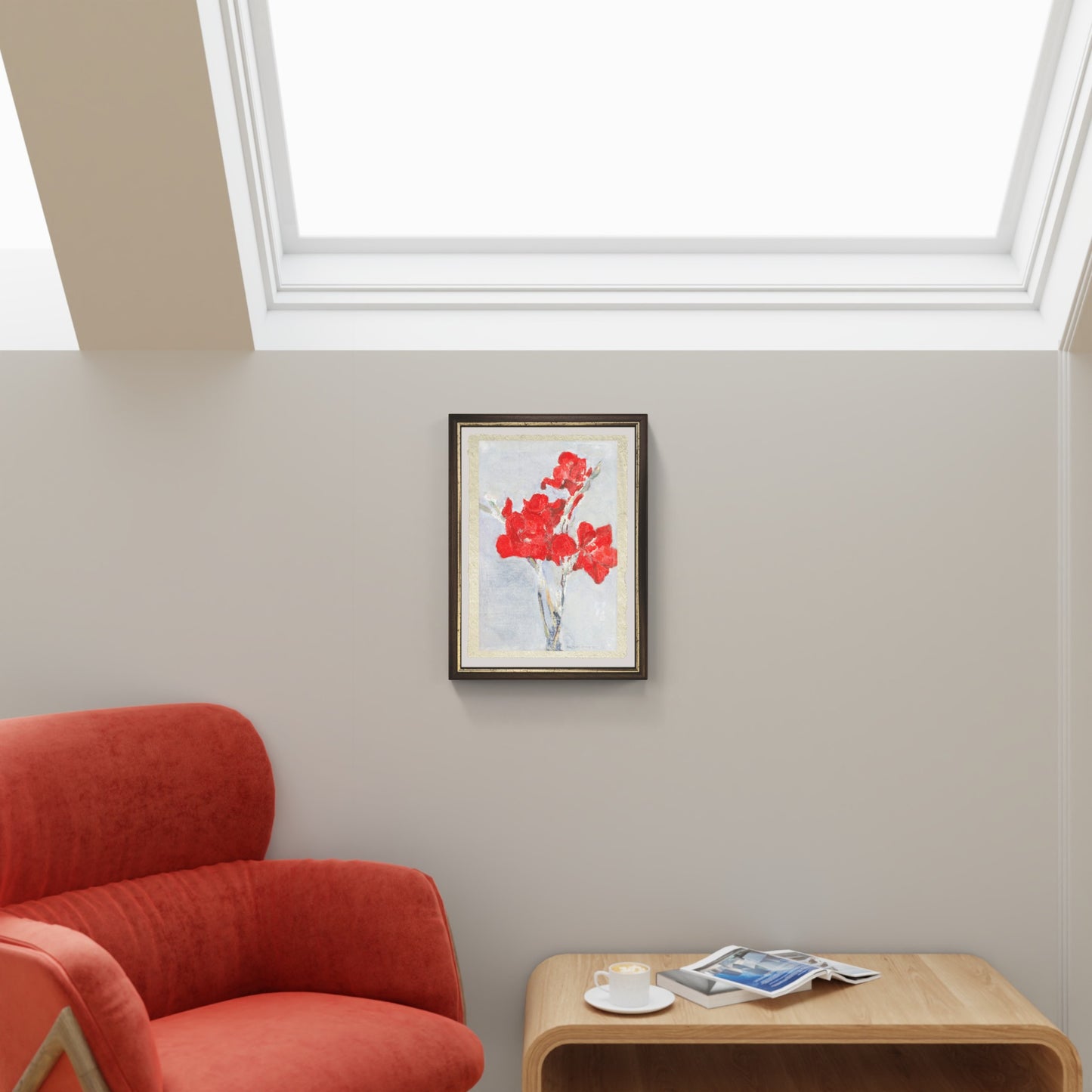 Red Gladioli di Piet Mondrian su pregiata carta Amalfi