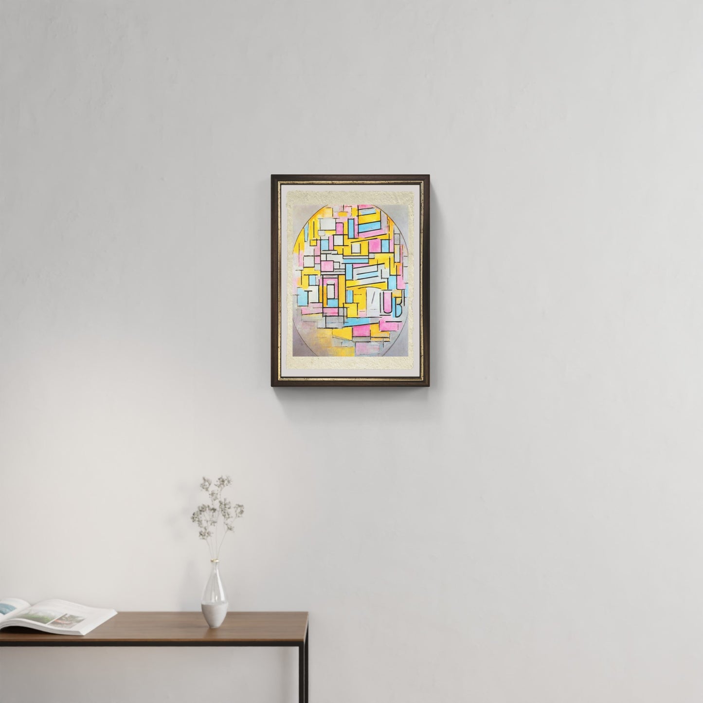 Composition with Oval in Color Planes II di Piet Mondrian su pregiata carta Amalfi