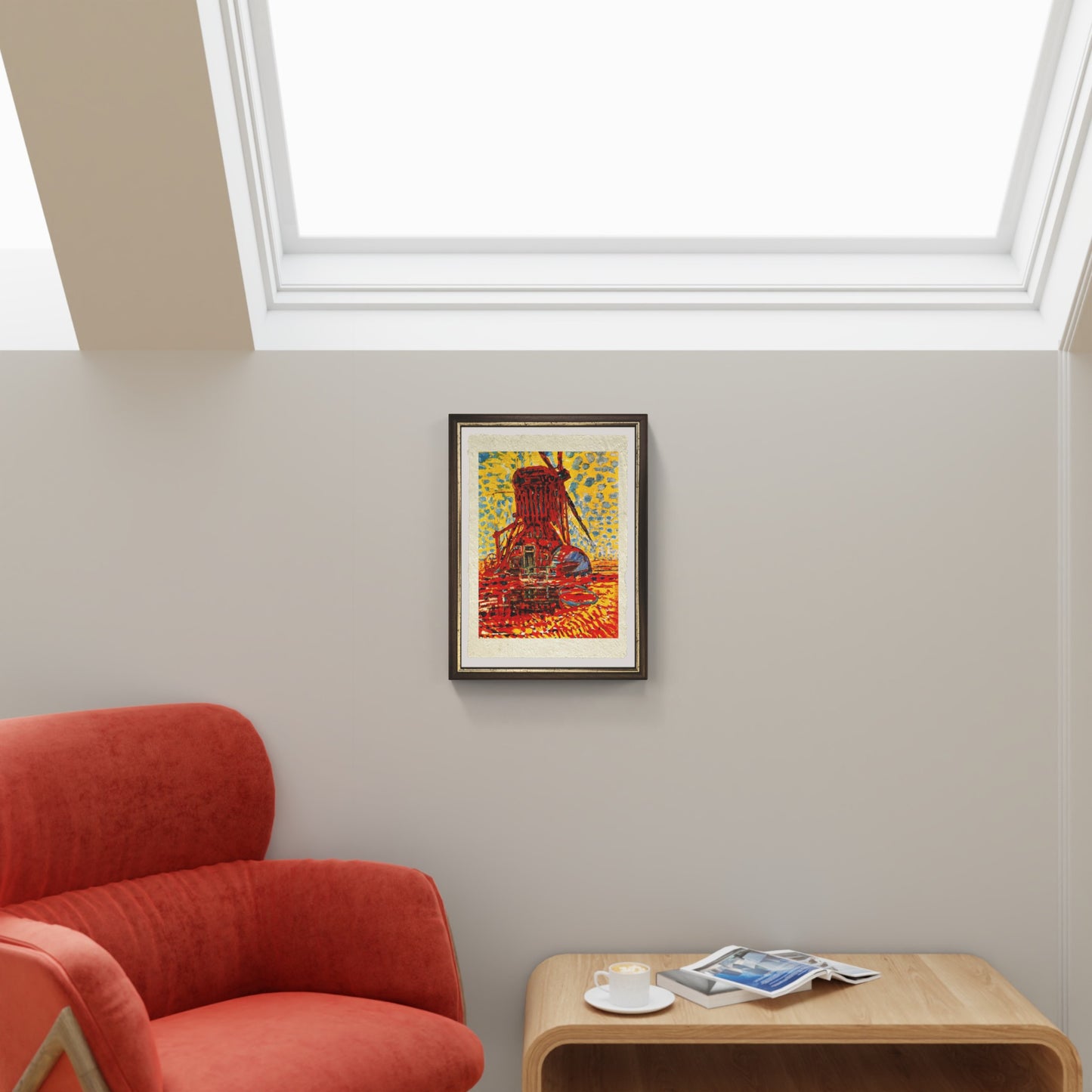 Windmill in Sunlight di Piet Mondrian su pregiata carta Amalfi