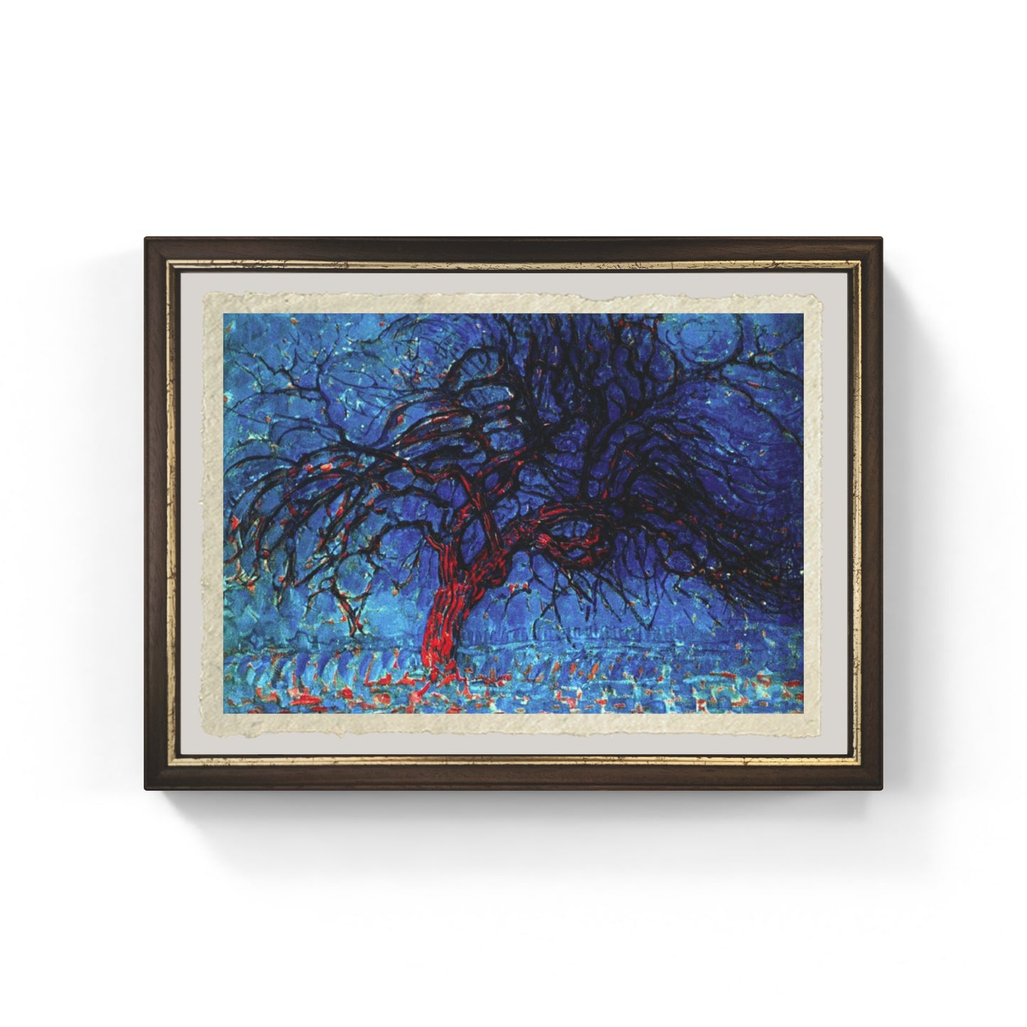 Avond (Evening): The Red Tree di Piet Mondrian su pregiata carta Amalfi