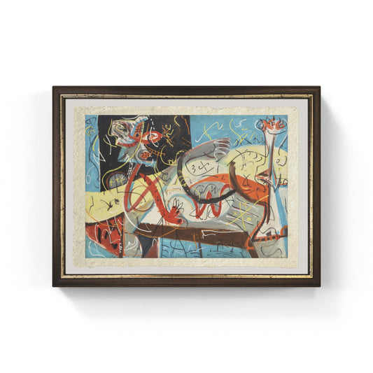 Figura stenografica di Jackson Pollock su pregiata carta Amalfi