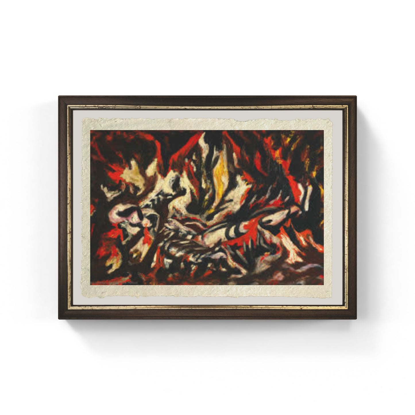 La fiamma di Jackson Pollock su pregiata carta Amalfi