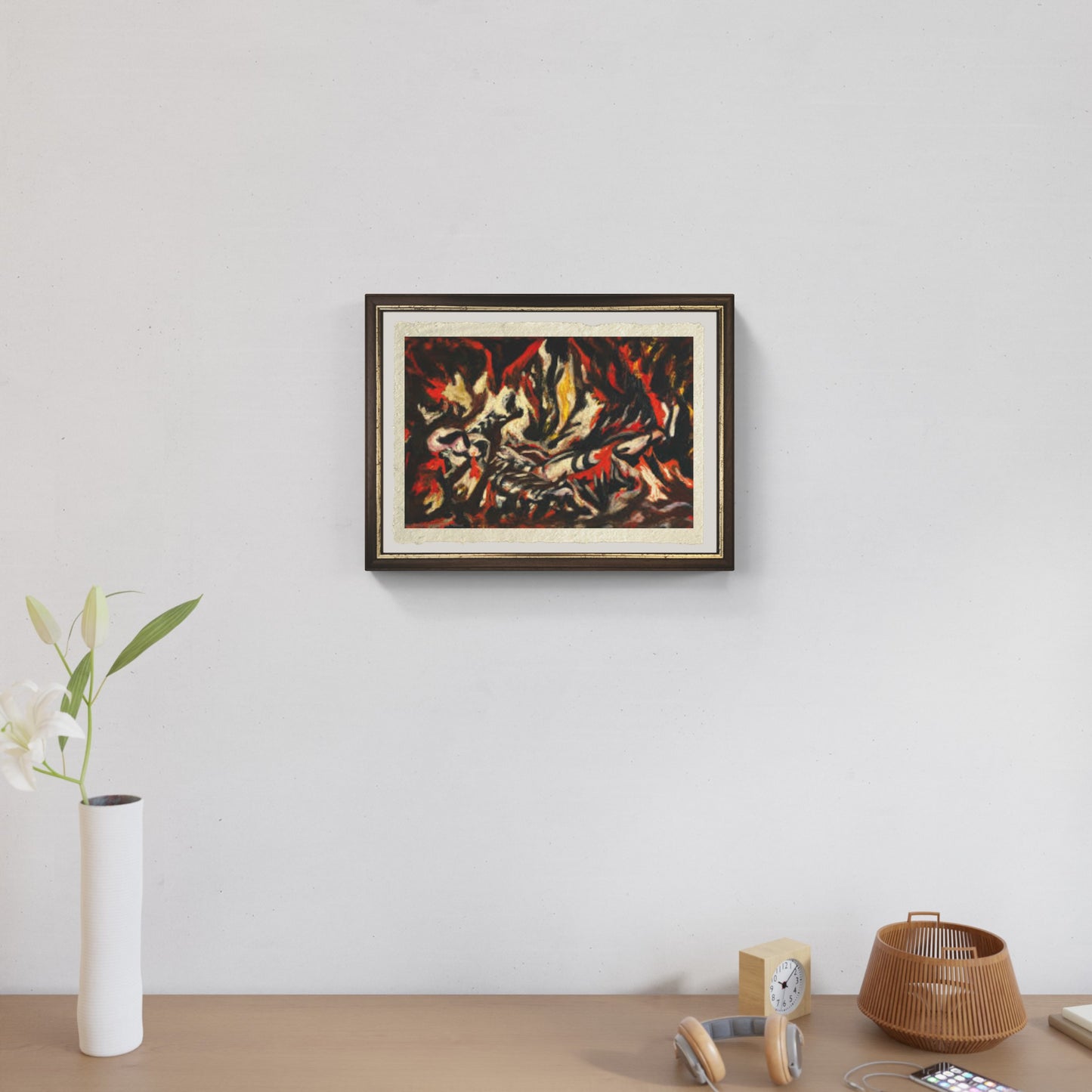 La fiamma di Jackson Pollock su pregiata carta Amalfi