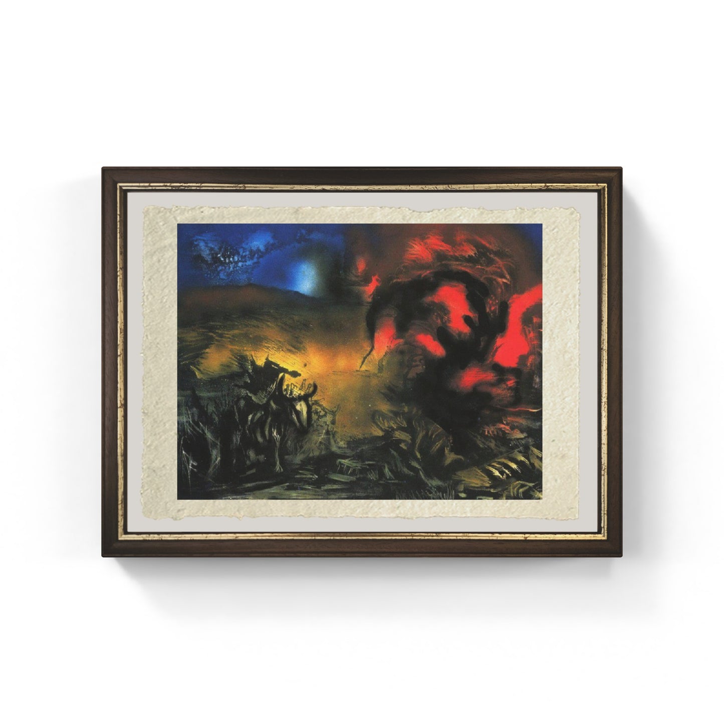 Paesaggio con bovino di Jackson Pollock su pregiata carta Amalfi