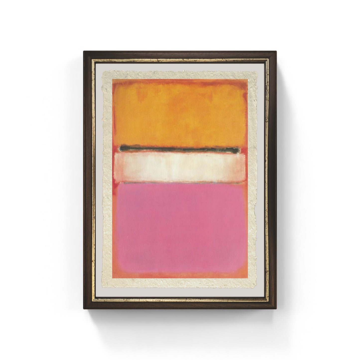 White Center (Yellow, Pink and Lavender on Rose) di Mark Rothko su pregiata carta Amalfi