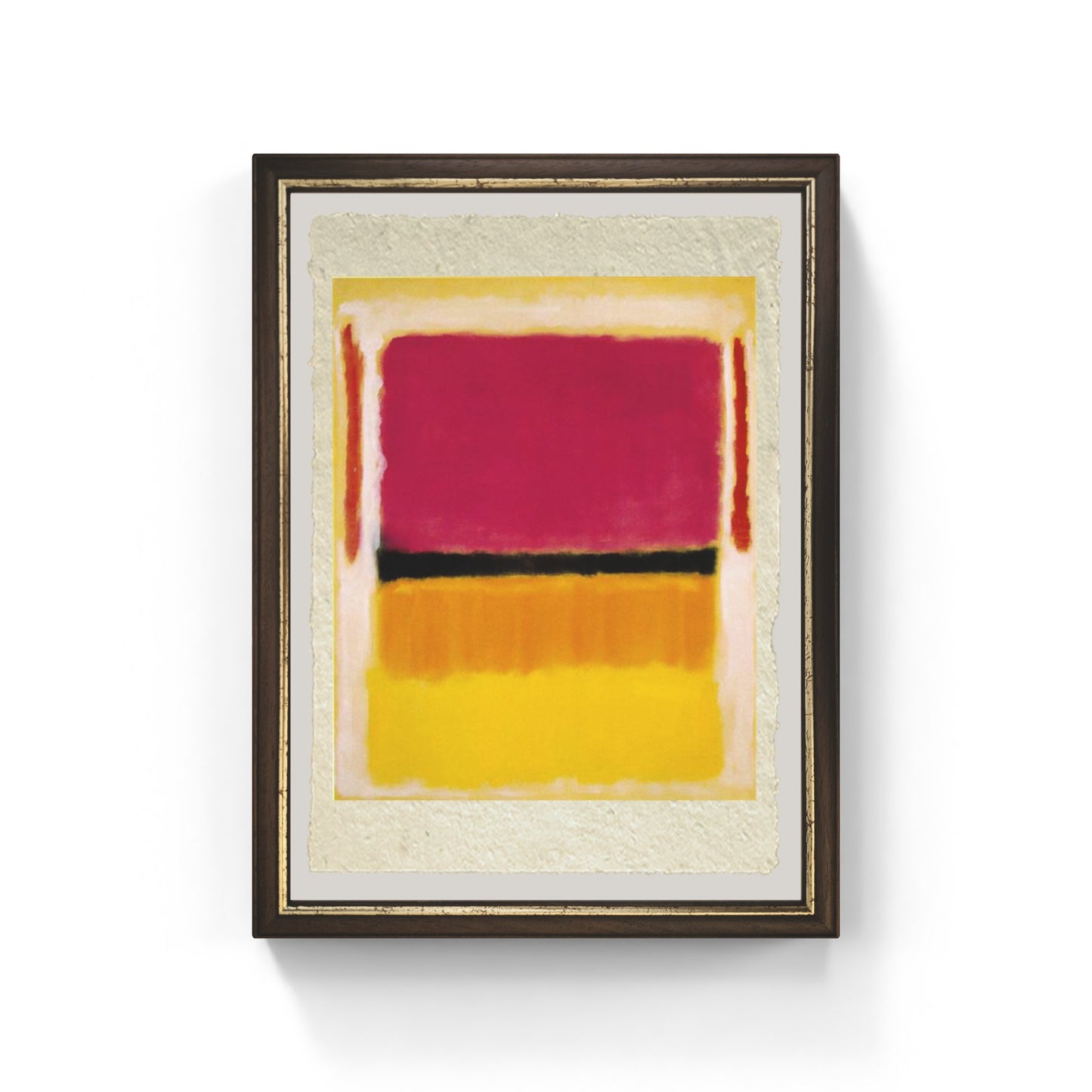 Viola, Nero, Arancione, Giallo su Bianco e Rosso di Mark Rothko su pregiata carta Amalfi