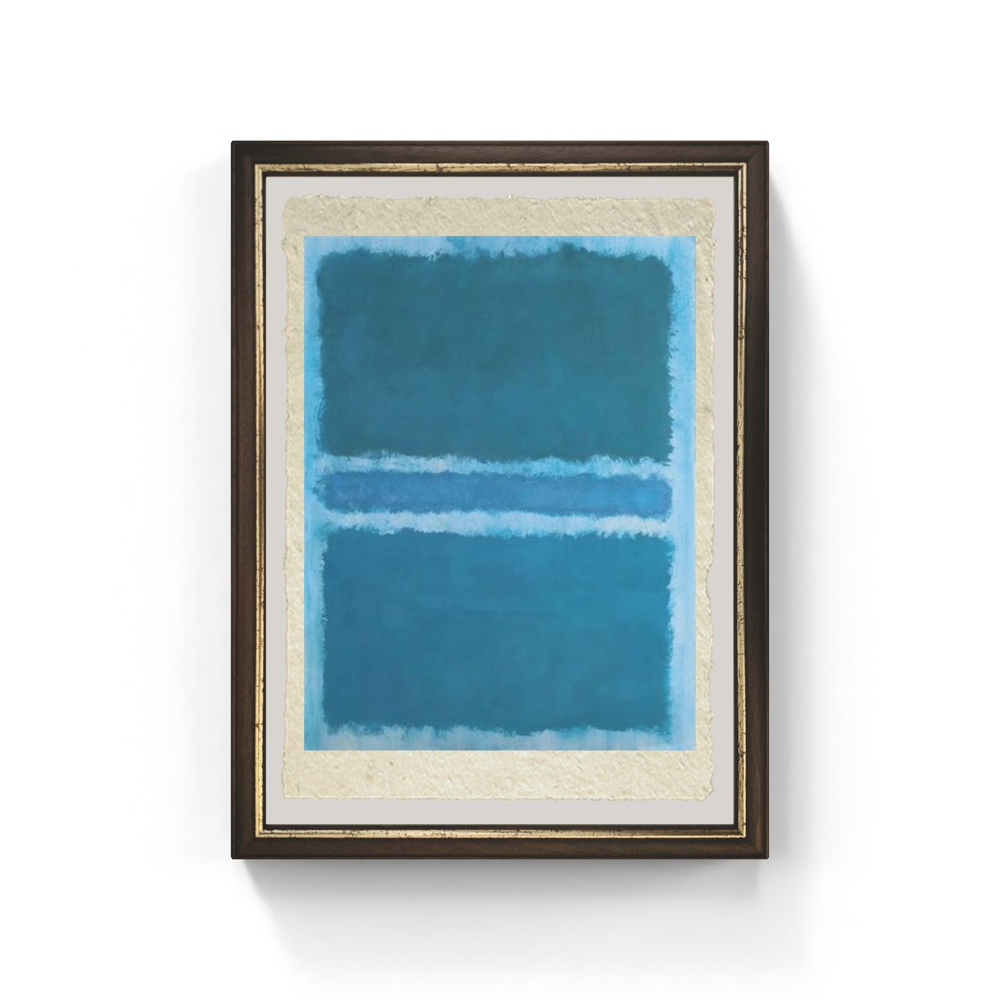Blue divided by Blue di Mark Rothko su pregiata carta Amalfi