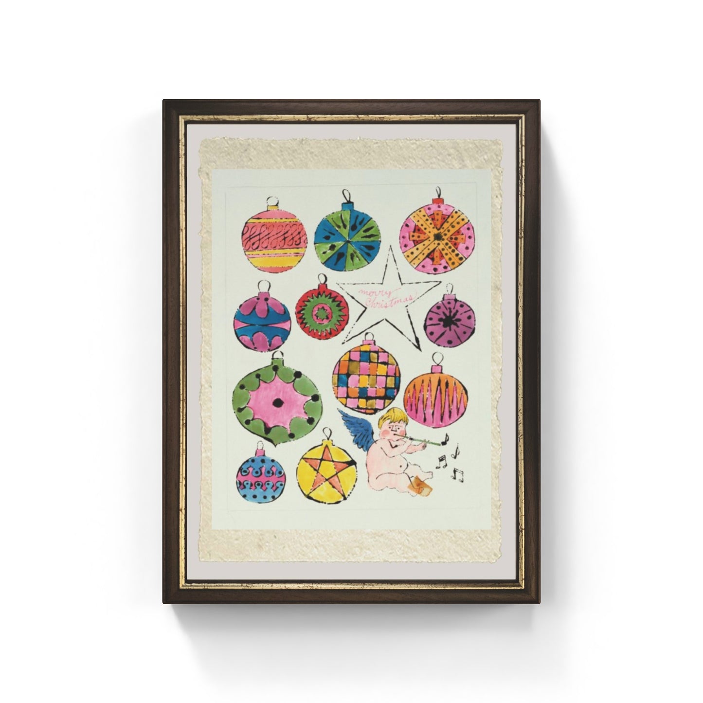 Fairy and Christmas di Andy Warhol su pregiata carta Amalfi