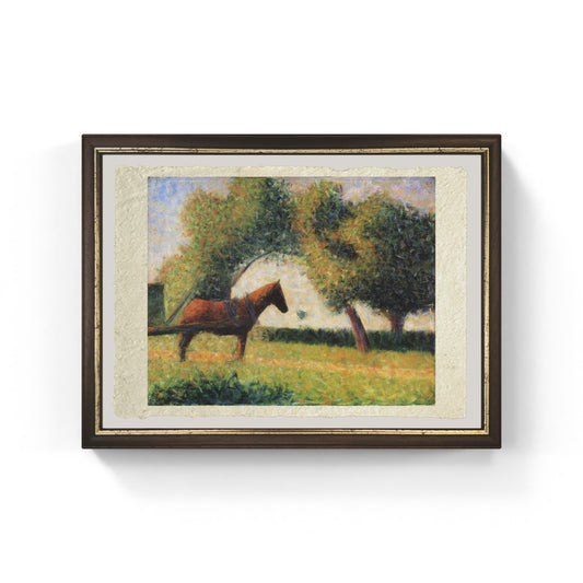 Horse and cart di Georges Seurat su pregiata carta Amalfi
