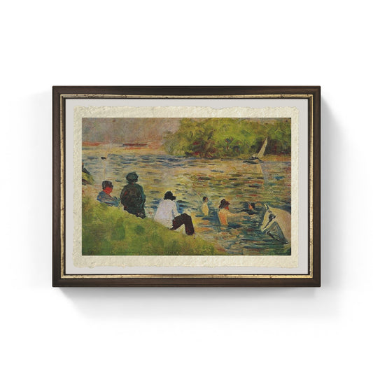 The bank of the Seine di Georges Seurat su pregiata carta Amalfi