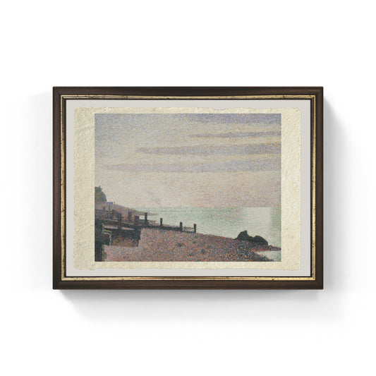 Honfleur una sera, foce della Senna di Georges Seurat su pregiata carta Amalfi