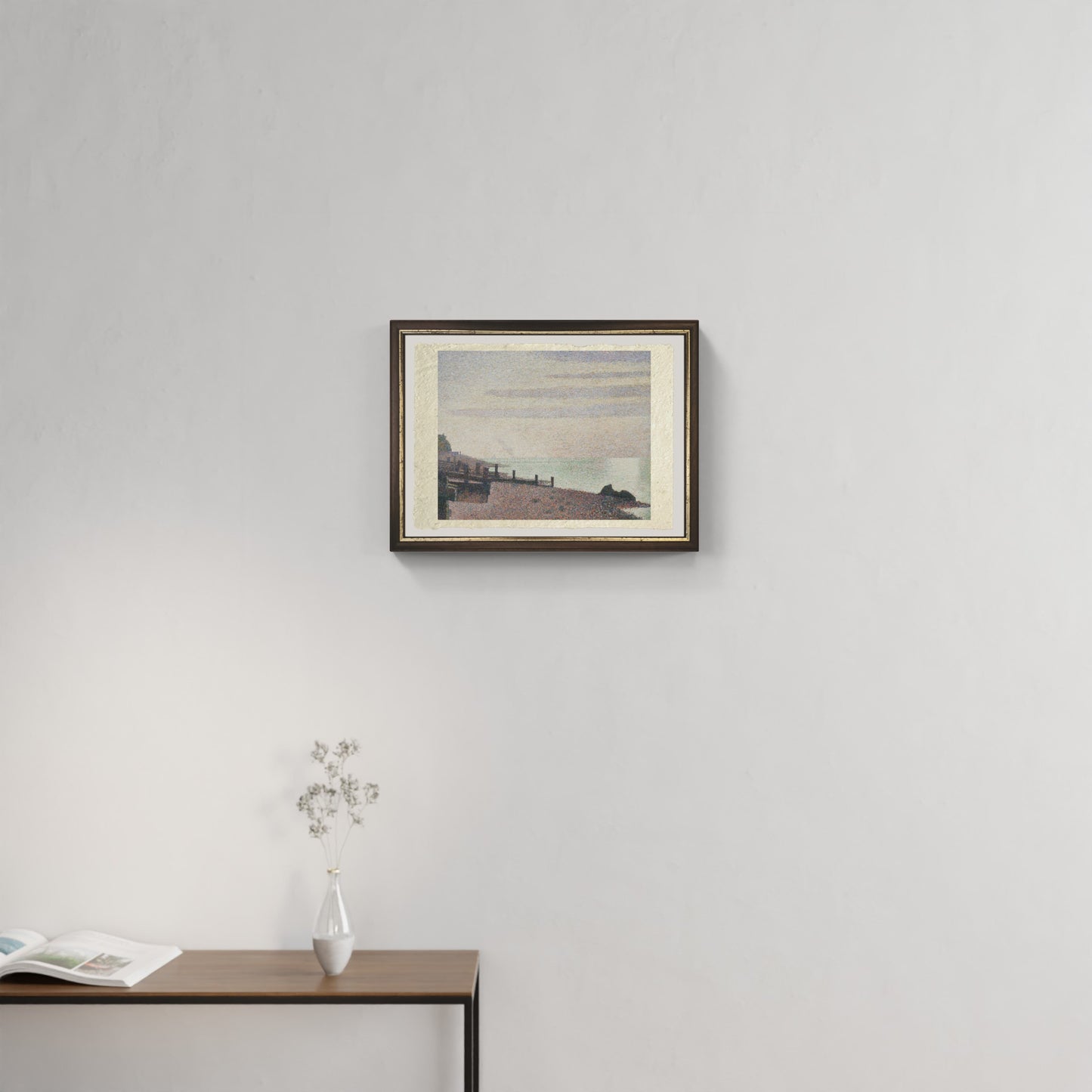 Honfleur una sera, foce della Senna di Georges Seurat su pregiata carta Amalfi