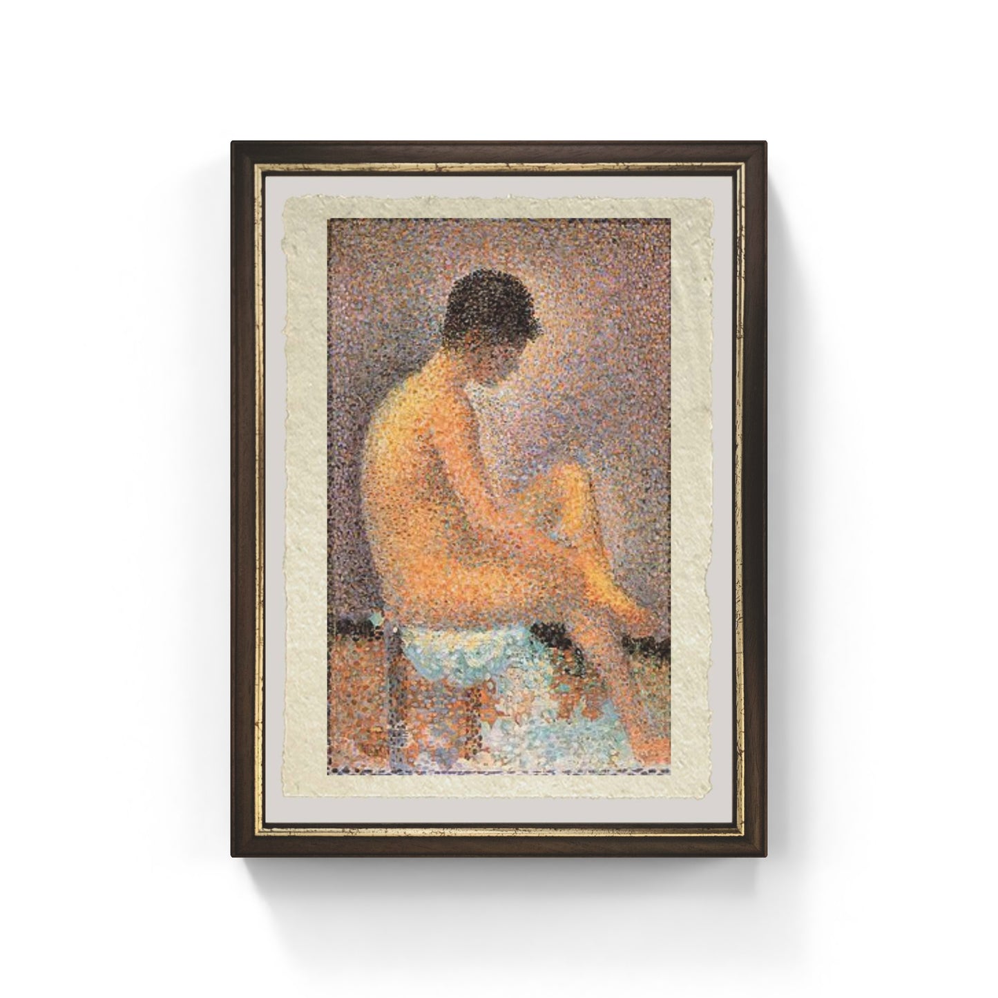 Modella seduta di profilo di Georges Seurat su pregiata carta Amalfi