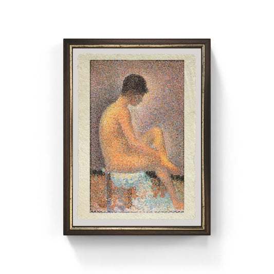 Modella seduta di profilo di Georges Seurat su pregiata carta Amalfi