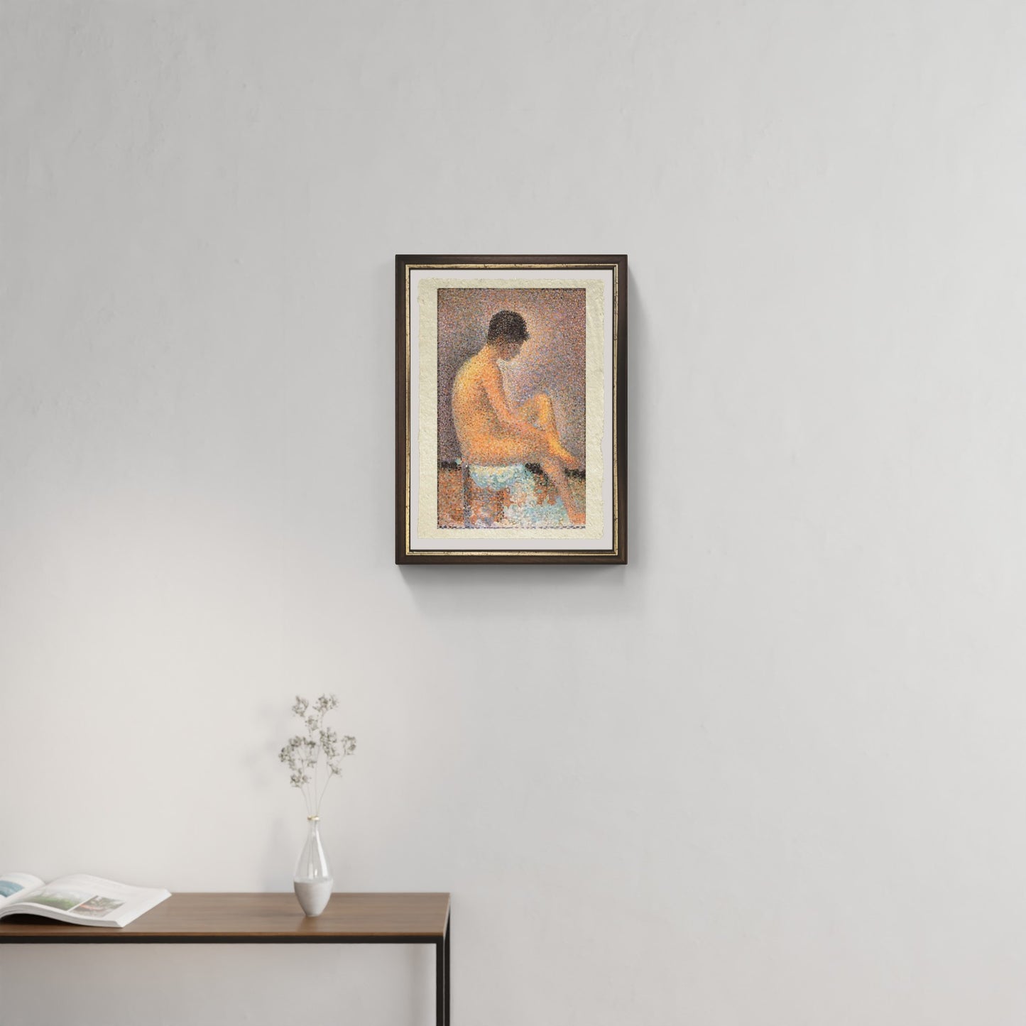 Modella seduta di profilo di Georges Seurat su pregiata carta Amalfi