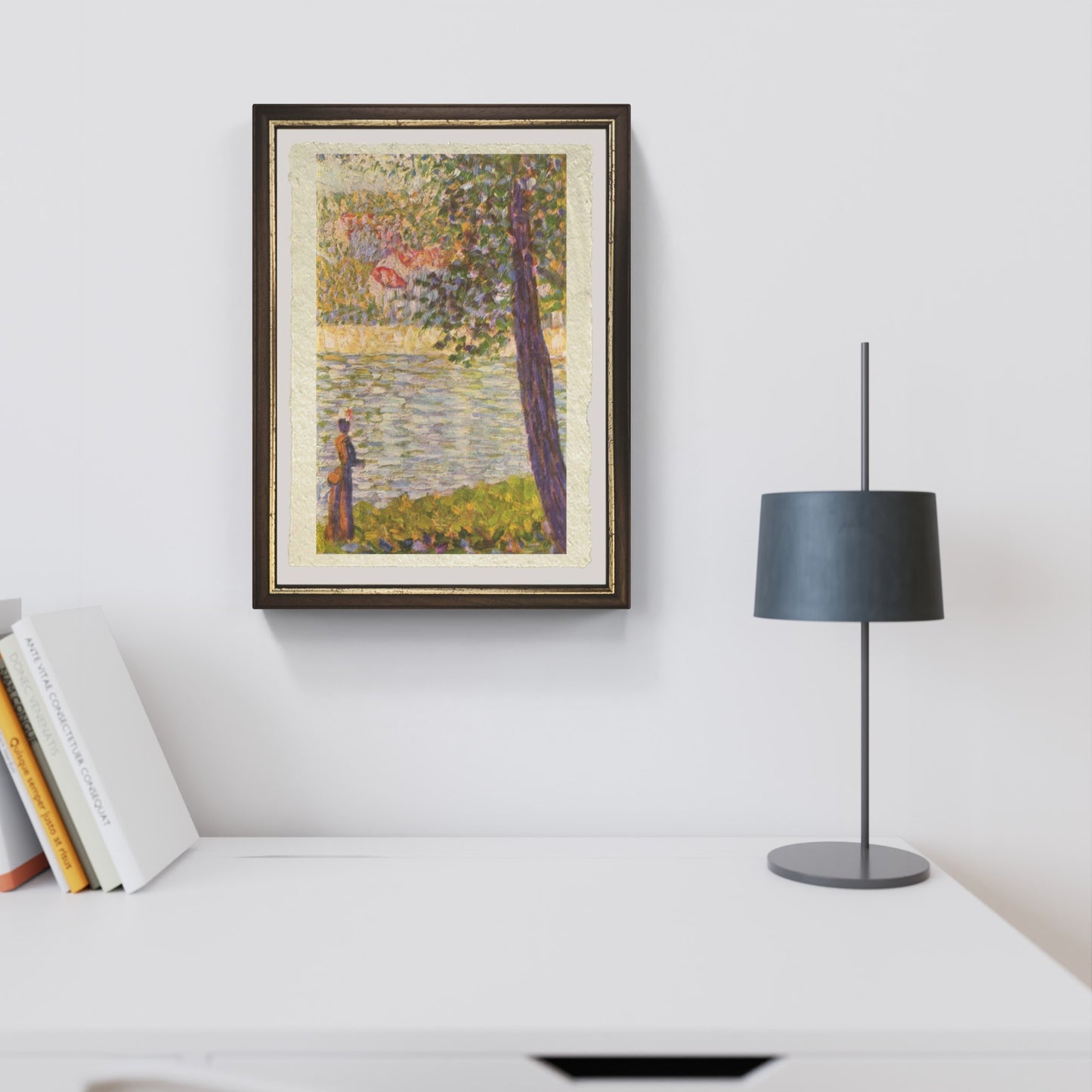 The Morning Walk: Study for The Seine at Courbevoie di Georges Seurat su pregiata carta Amalfi