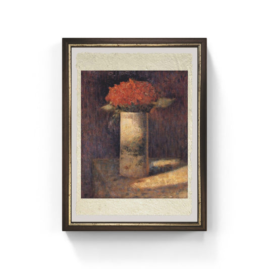 Vaso di fiori di Georges Seurat su pregiata carta Amalfi