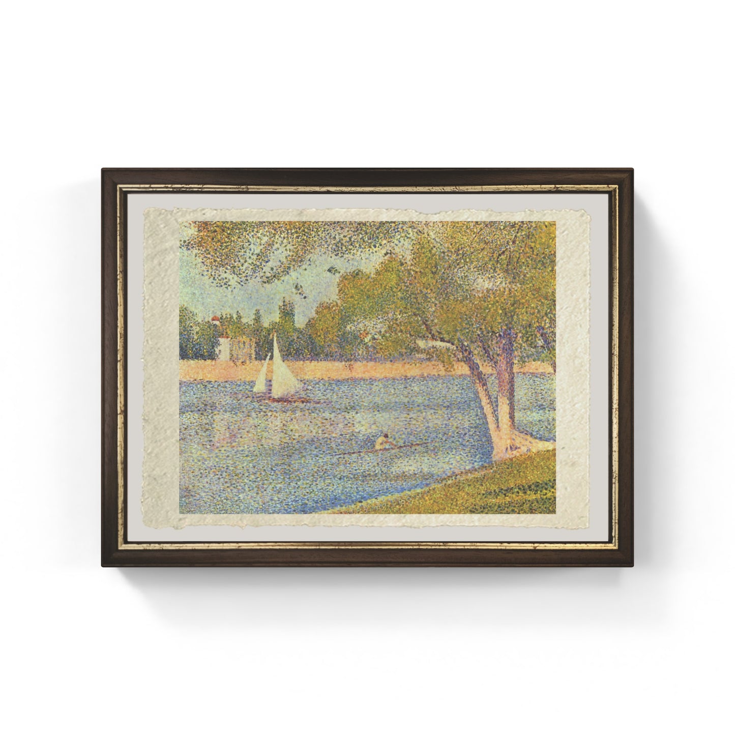 The Seine at La Grande Jatte in the Spring di Georges Seurat su pregiata carta Amalfi