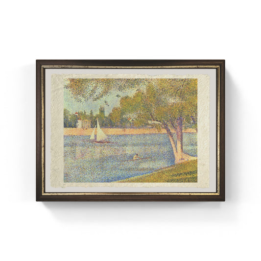 The Seine at La Grande Jatte in the Spring di Georges Seurat su pregiata carta Amalfi