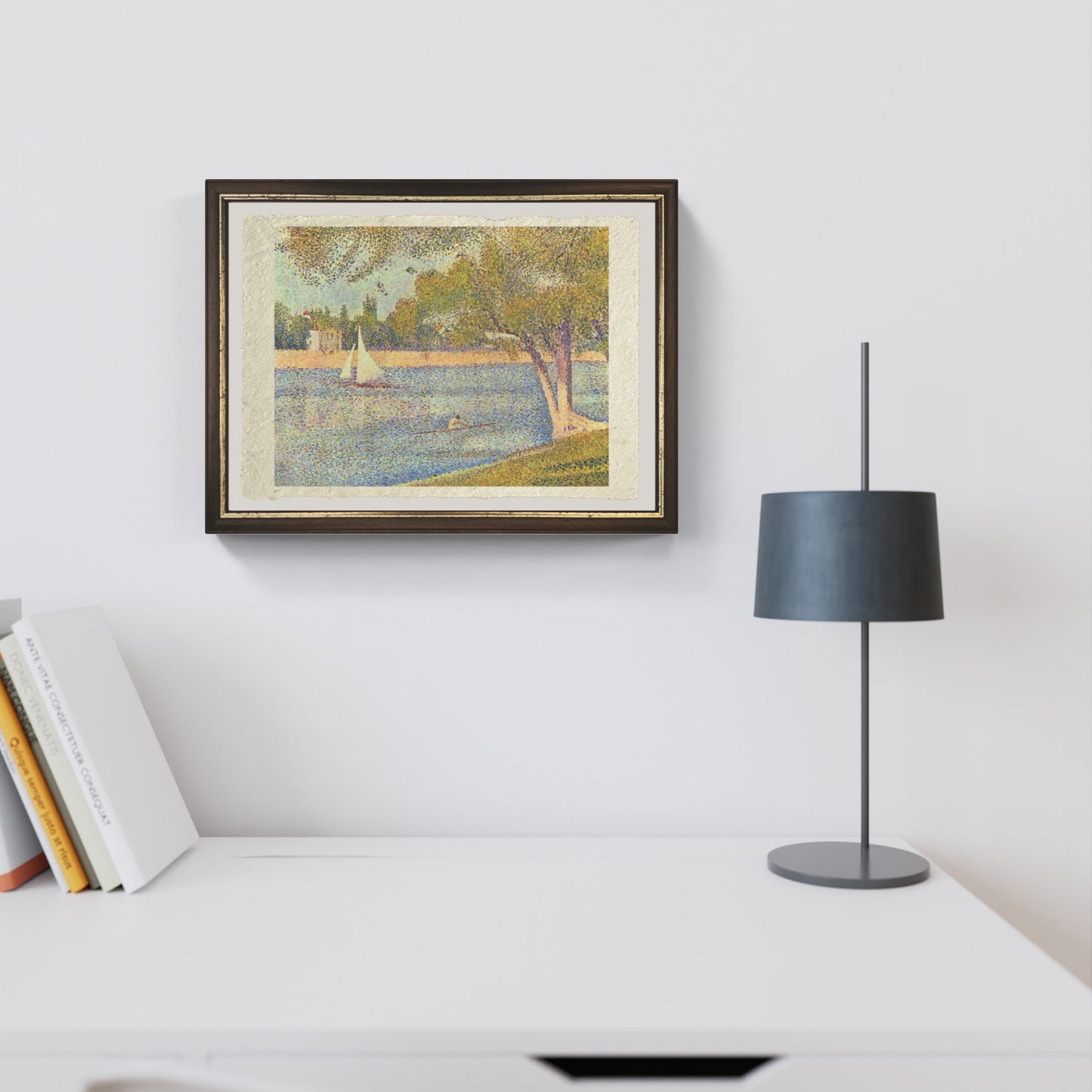 The Seine at La Grande Jatte in the Spring di Georges Seurat su pregiata carta Amalfi