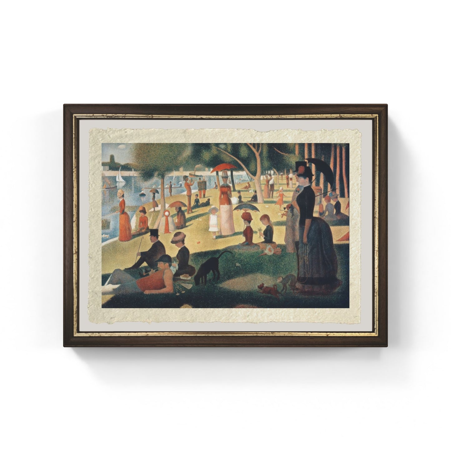 Una domenica pomeriggio sull'isola della Grande-Jatte di Georges Seurat su pregiata carta Amalfi