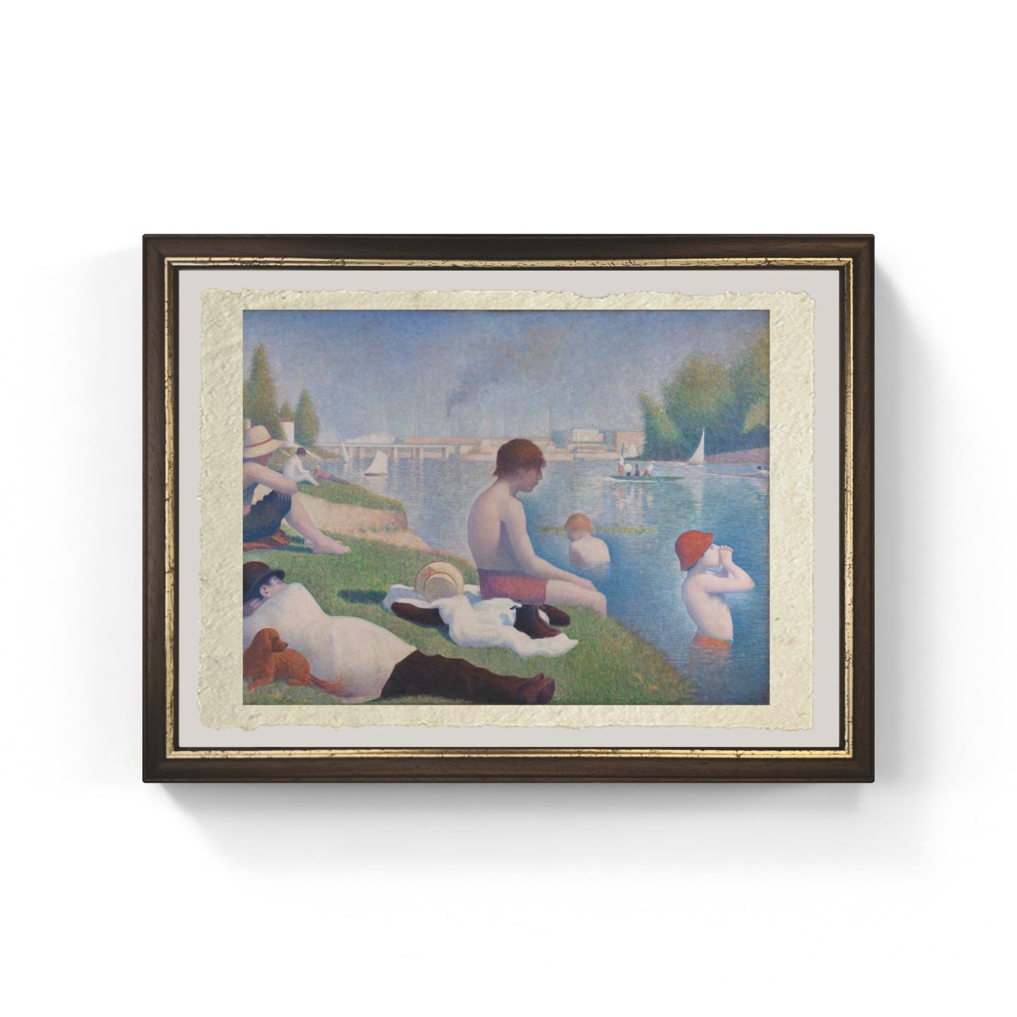 Bathers at Asnieres di Georges Seurat su pregiata carta Amalfi
