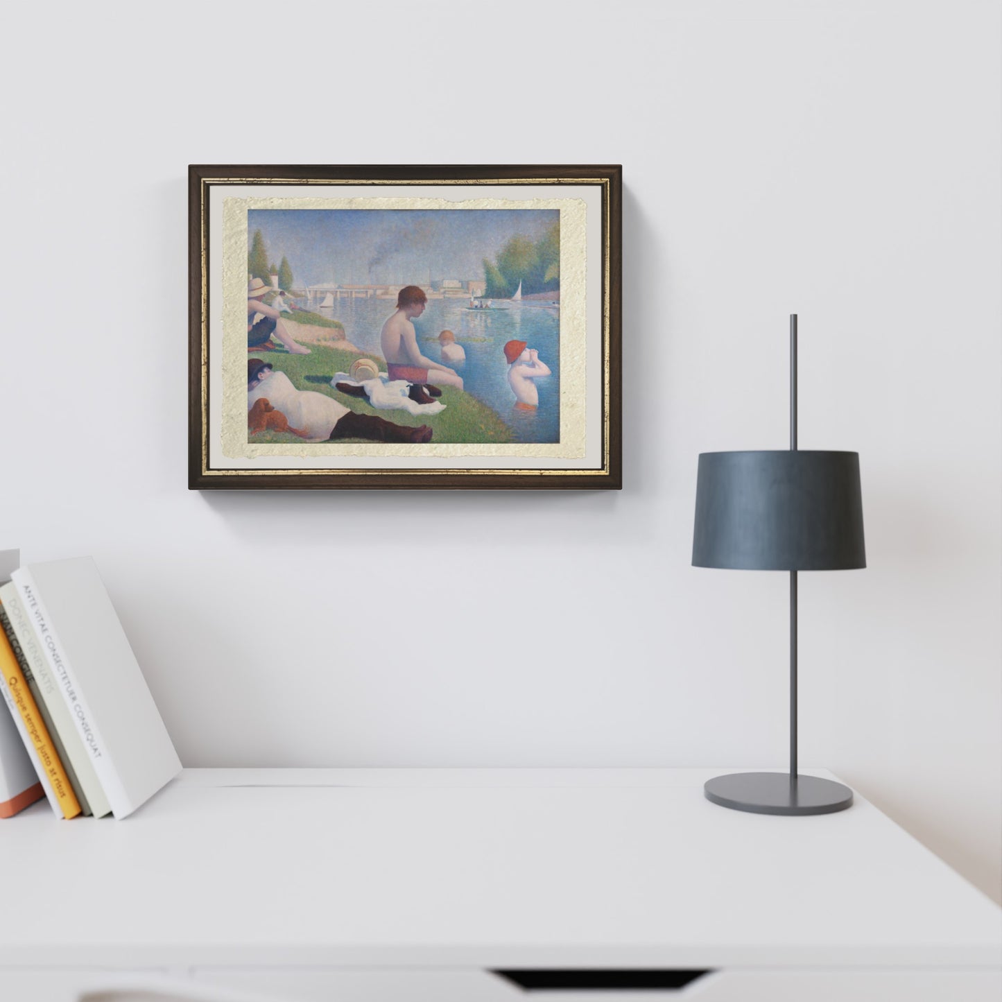 Bathers at Asnieres di Georges Seurat su pregiata carta Amalfi