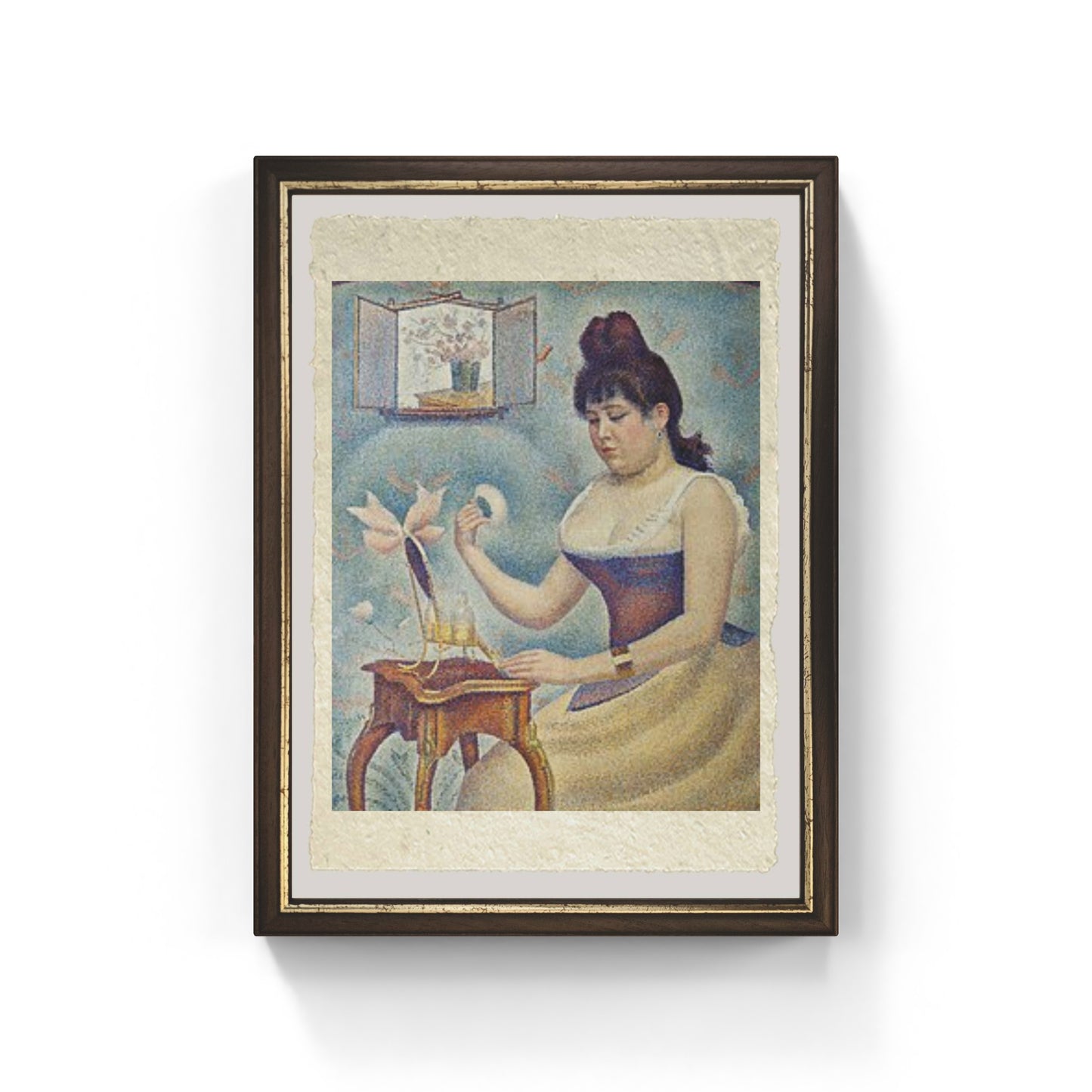 Giovane donna che si incipria di Georges Seurat su pregiata carta Amalfi