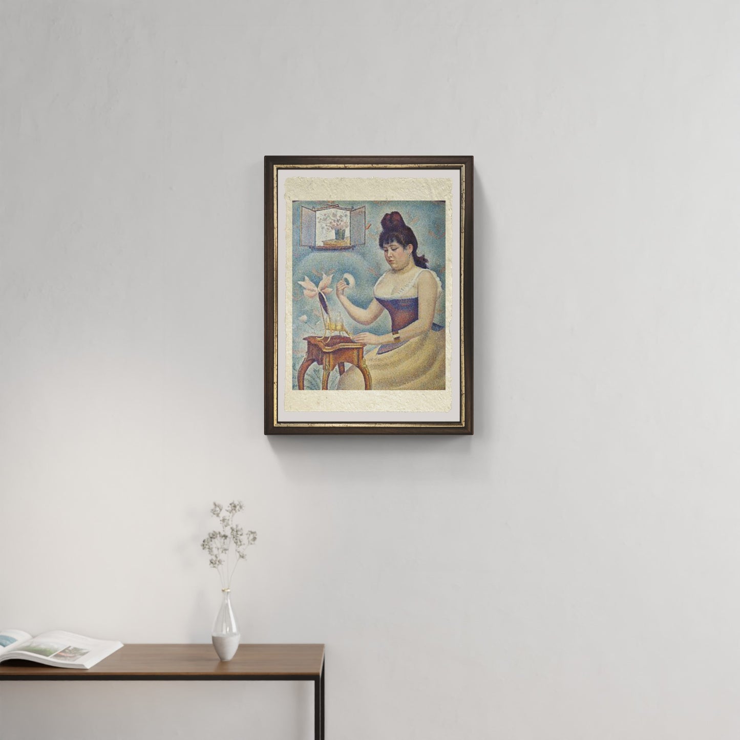 Giovane donna che si incipria di Georges Seurat su pregiata carta Amalfi