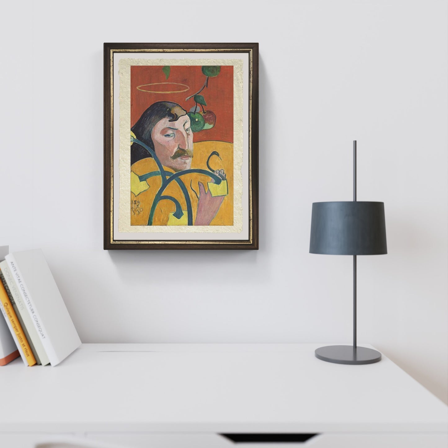 Autoritratto con aureola e serpente di Paul Gaugin su pregiata carta Amalfi