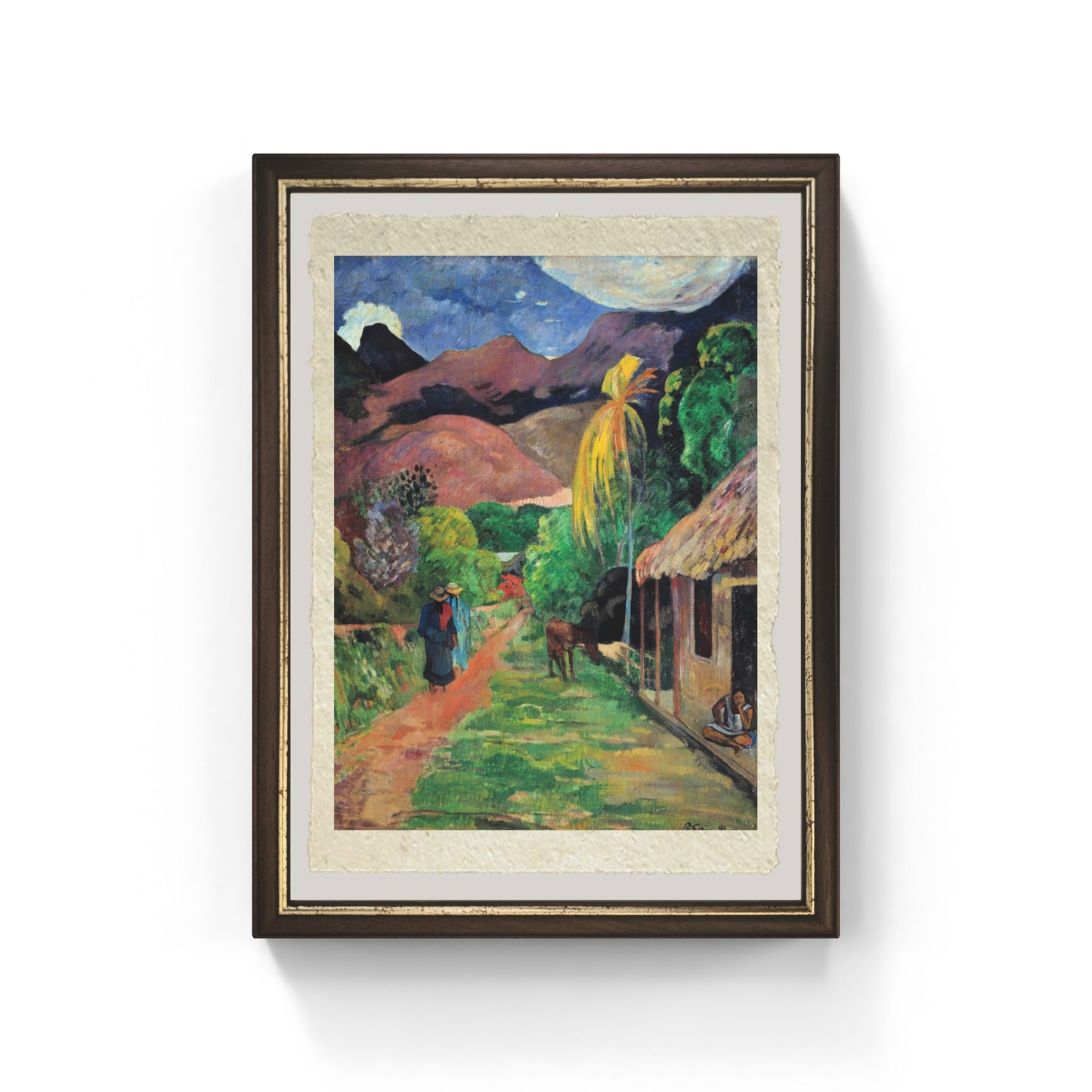 Strada a Tahiti di Paul Gaugin su pregiata carta Amalfi
