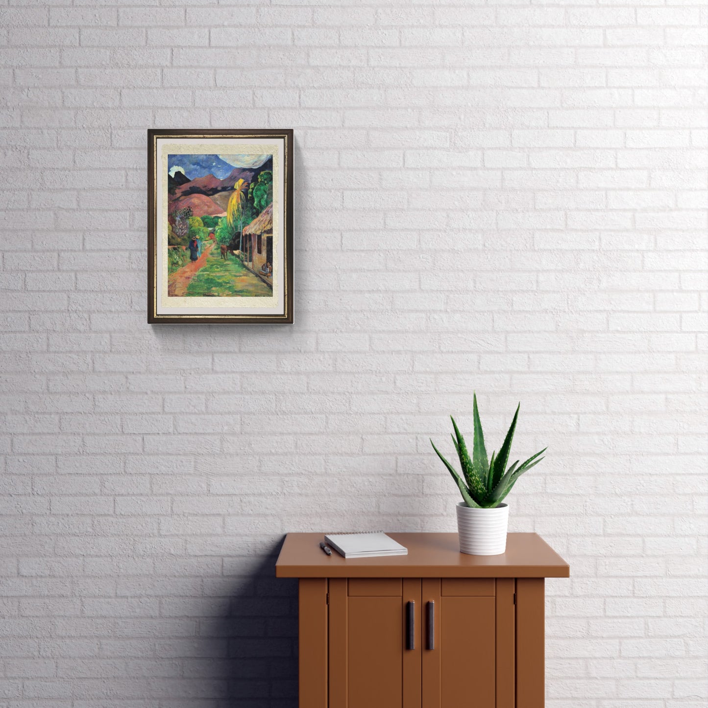 Strada a Tahiti di Paul Gaugin su pregiata carta Amalfi