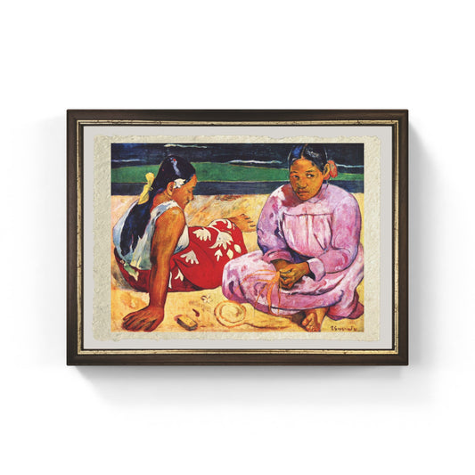 Donne tahitiane sulla spiaggia di Paul Gaugin su pregiata carta Amalfi