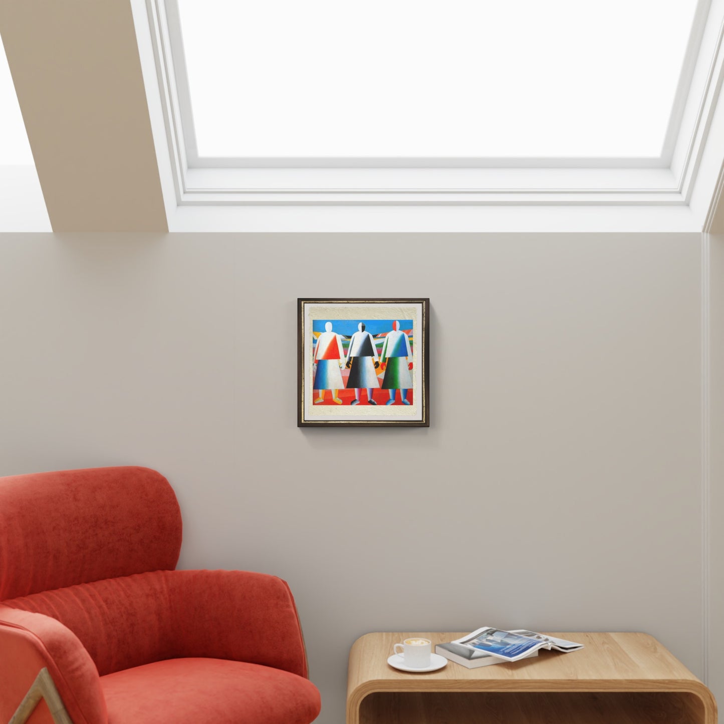 Girls in the fields di Kazmir Malevich su pregiata carta Amalfi