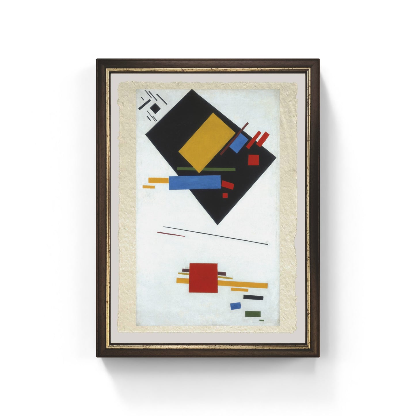 Trapezio nero e quadrato rosso di Kazmir Malevich su pregiata carta Amalfi