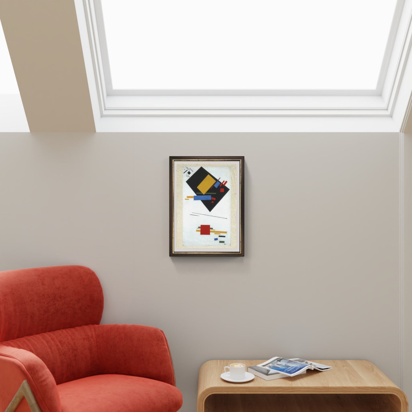 Trapezio nero e quadrato rosso di Kazmir Malevich su pregiata carta Amalfi