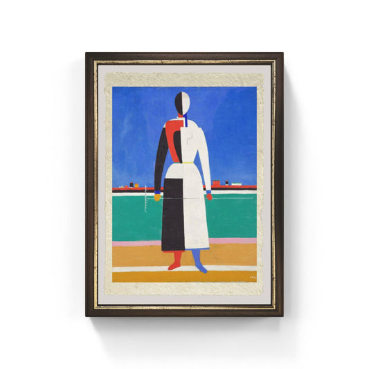 Contadina con il rastrello di Kazmir Malevich su pregiata carta Amalfi