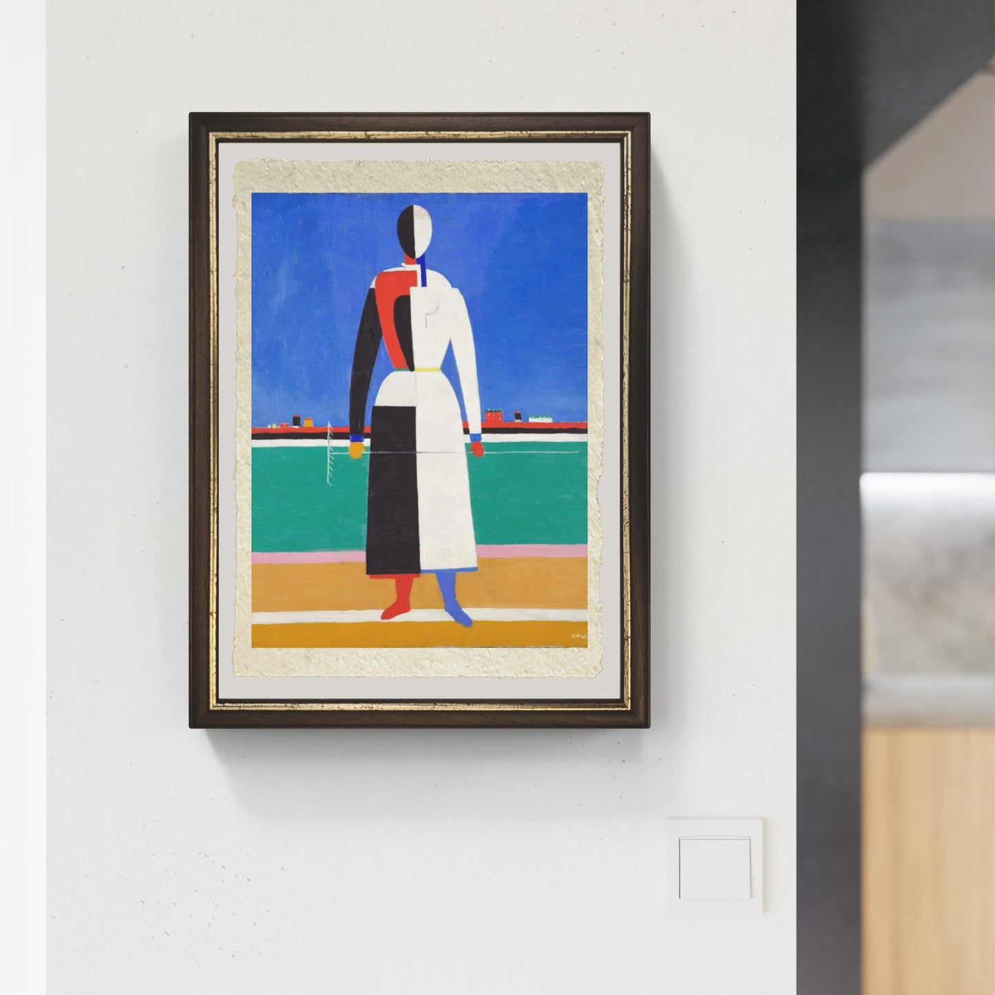 Contadina con il rastrello di Kazmir Malevich su pregiata carta Amalfi