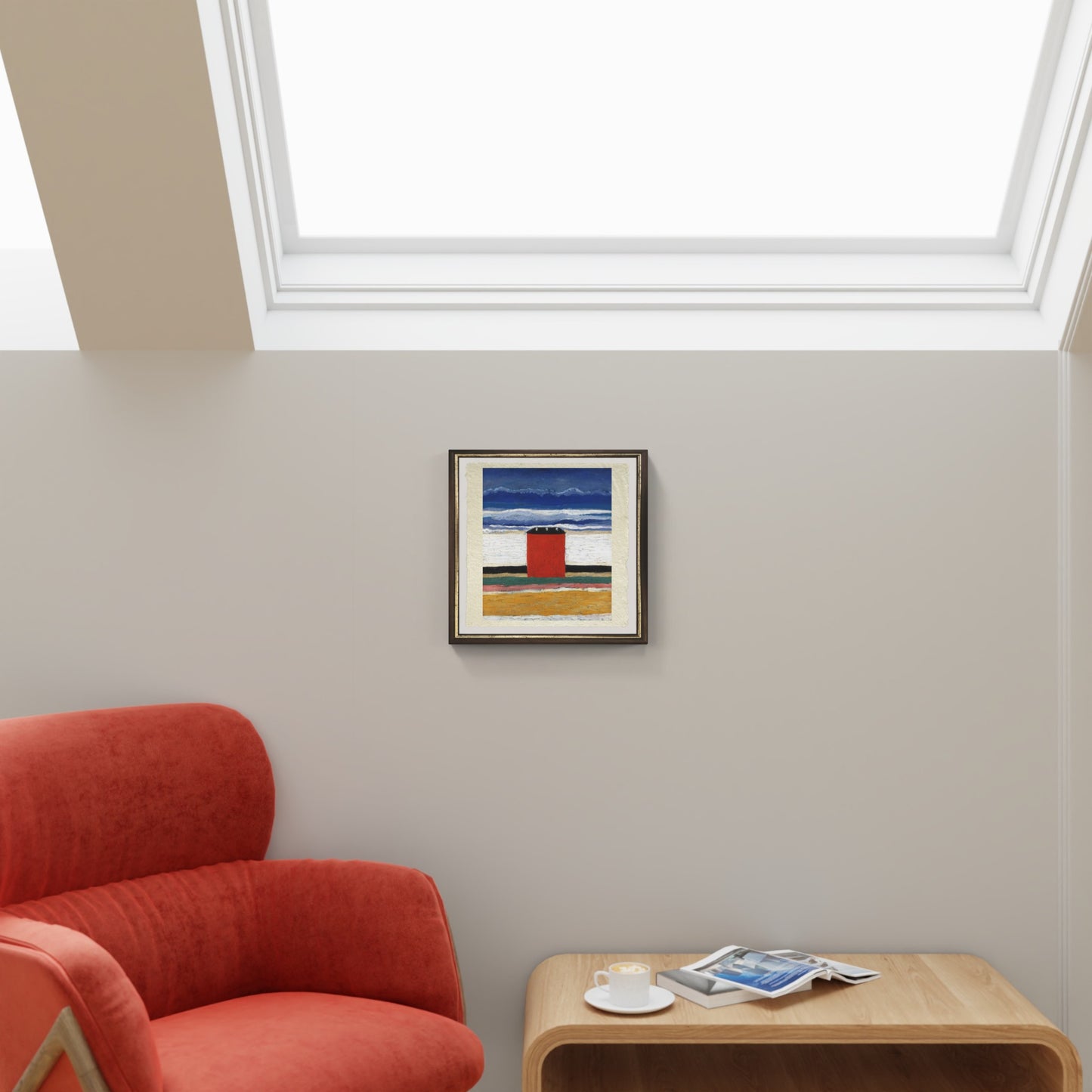 Casa rossa di Kazmir Malevich su pregiata carta Amalfi