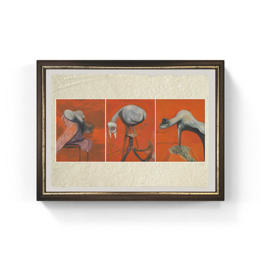 Three Studies for Figures at the Base of a Crucifixion di Francis Bacon su pregiata carta Amalfi