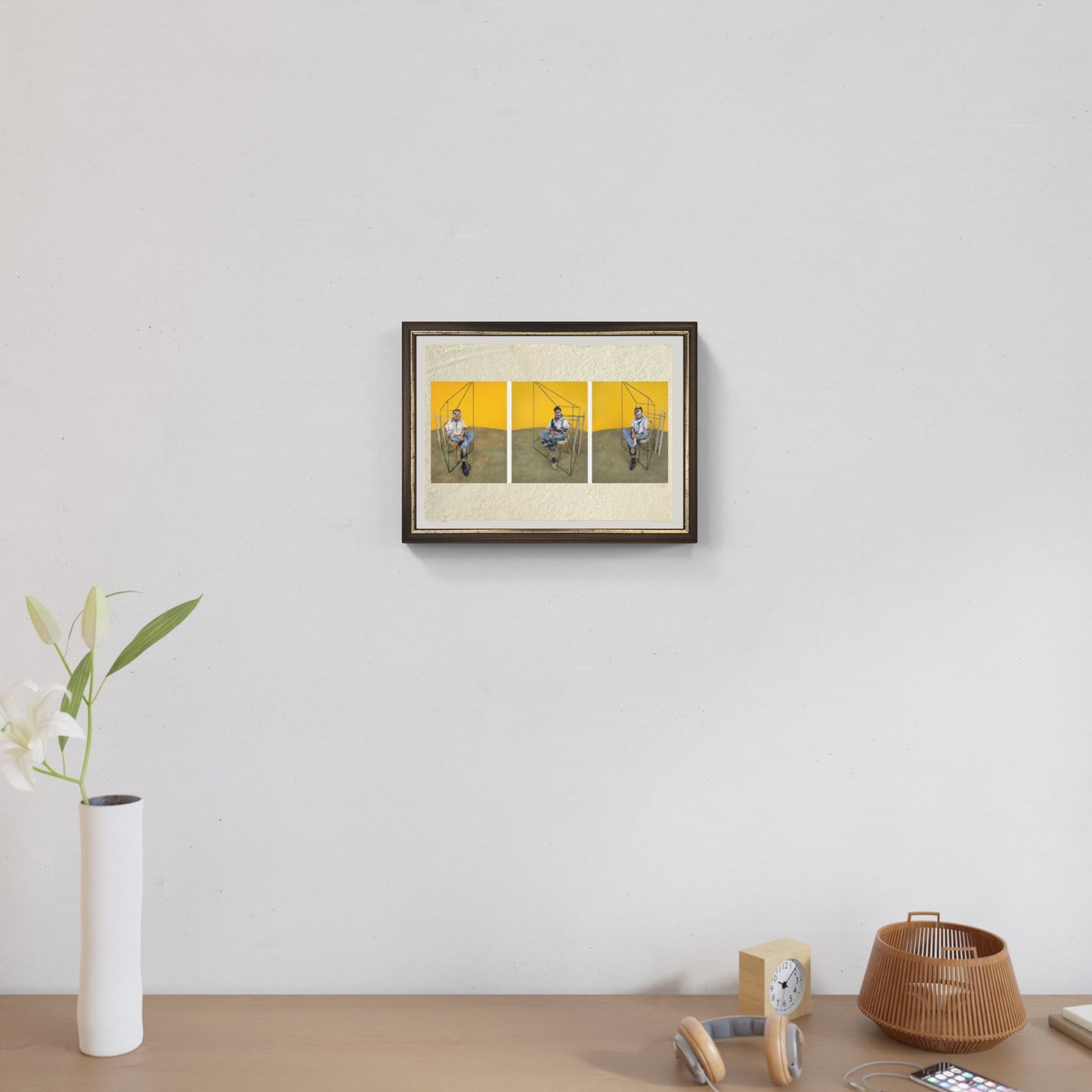 Three studies of Lucian Freud di Francis Bacon su pregiata carta Amalfi