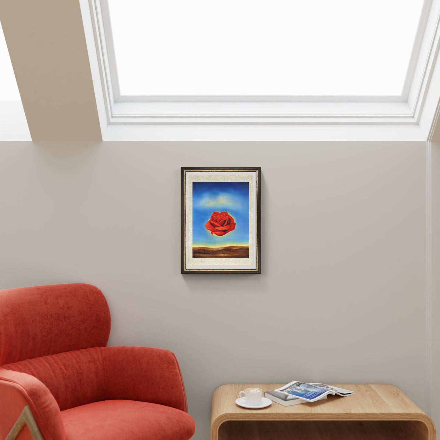 Rosa meditativa di Salvador Dalì su pregiata carta Amalfi