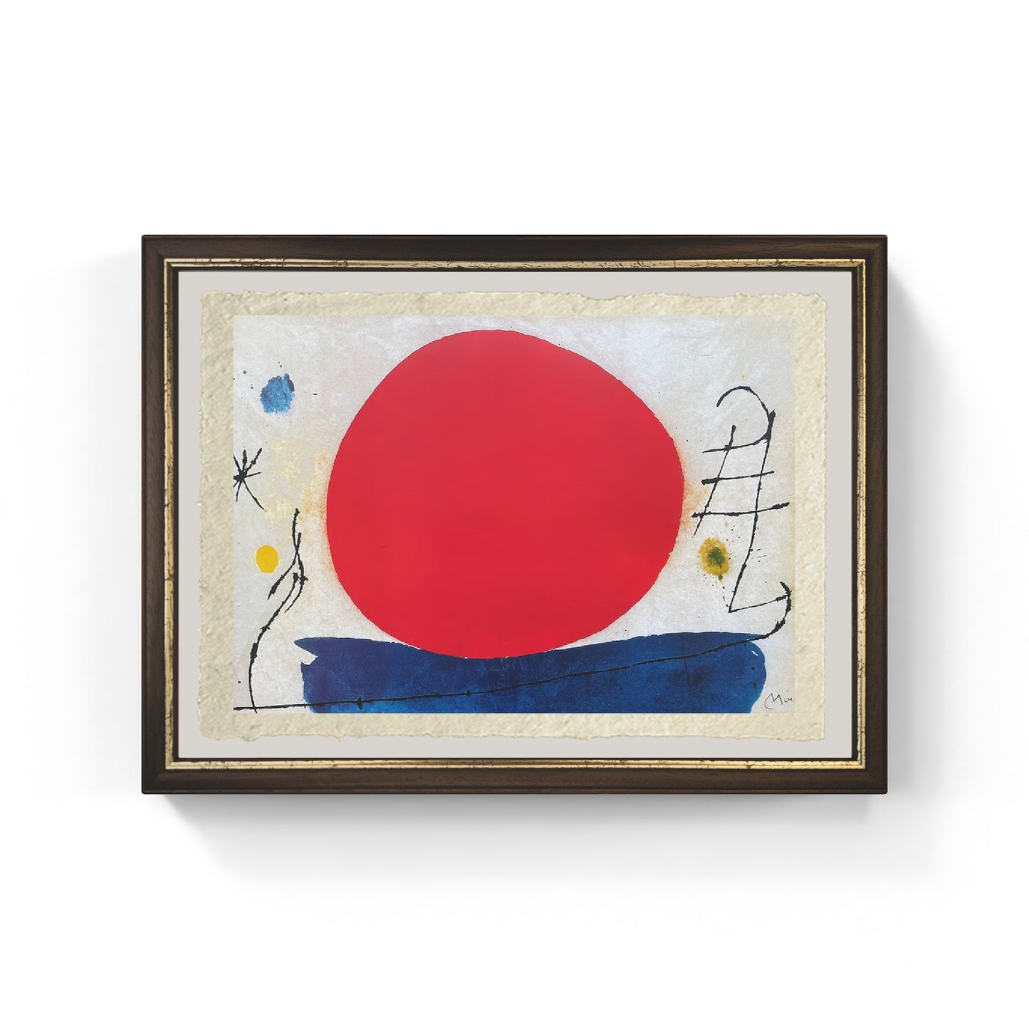 The red sun di Joan Mirò su pregiata carta Amalfi