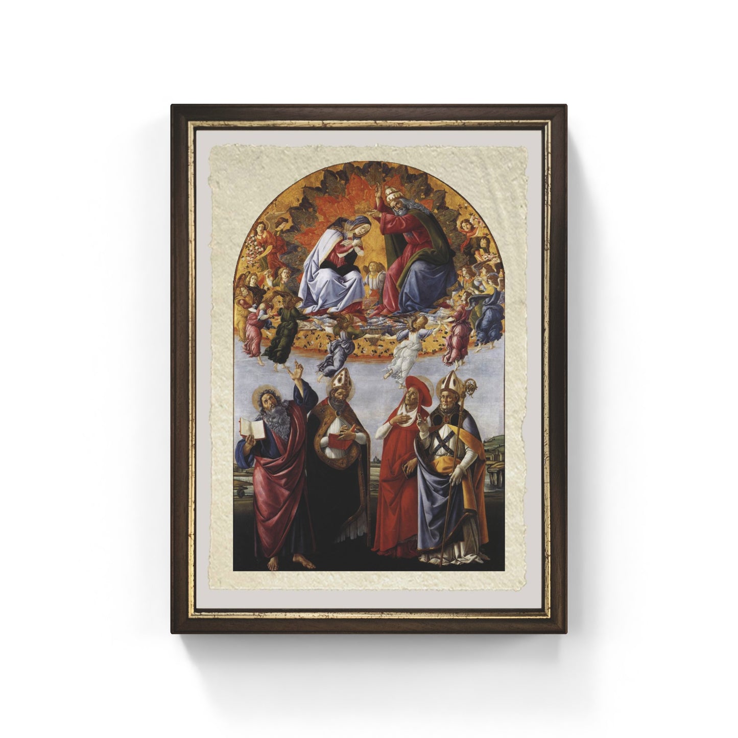 La Pala di San Marco o Incoronazione della Vergine di Sandro Botticelli su pregiata carta Amalfi