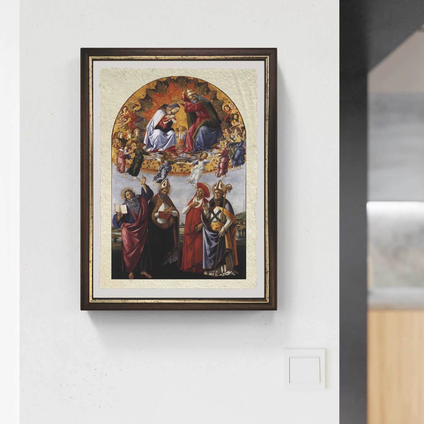 La Pala di San Marco o Incoronazione della Vergine di Sandro Botticelli su pregiata carta Amalfi