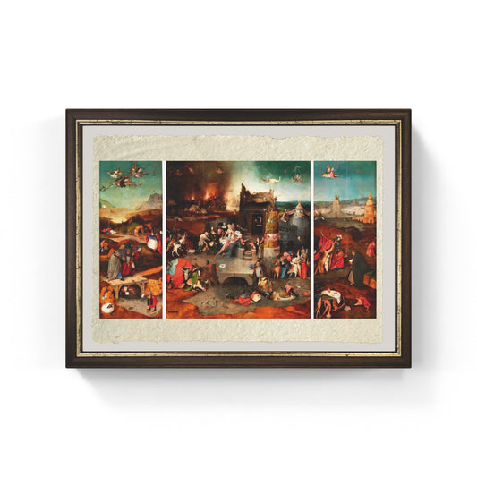 Trittico delle tentazioni di sant'Antonio di Hieronymus Bosch su pregiata carta Amalfi