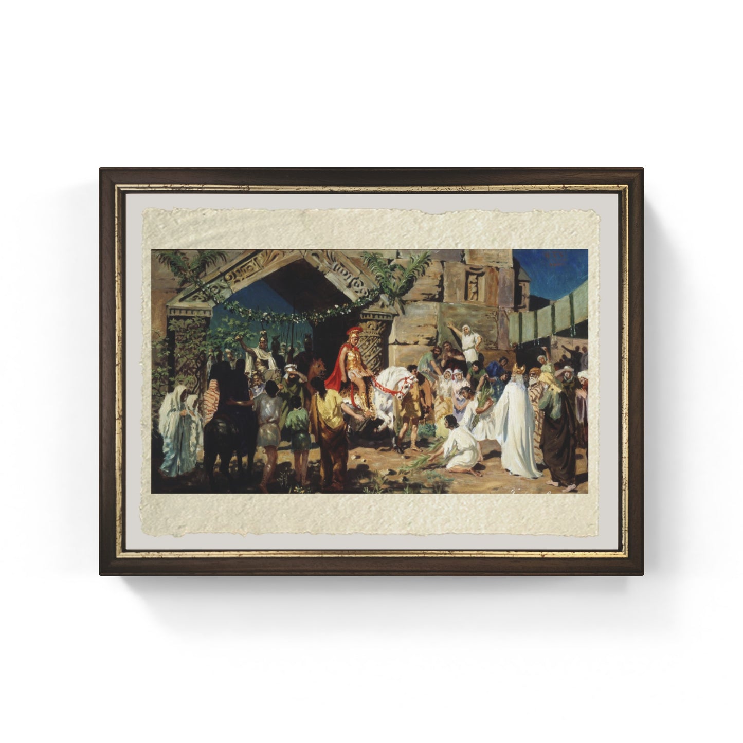 Alessandro Magno visita Gerusalemme di Stefan Bakalowicz su pregiata carta Amalfi