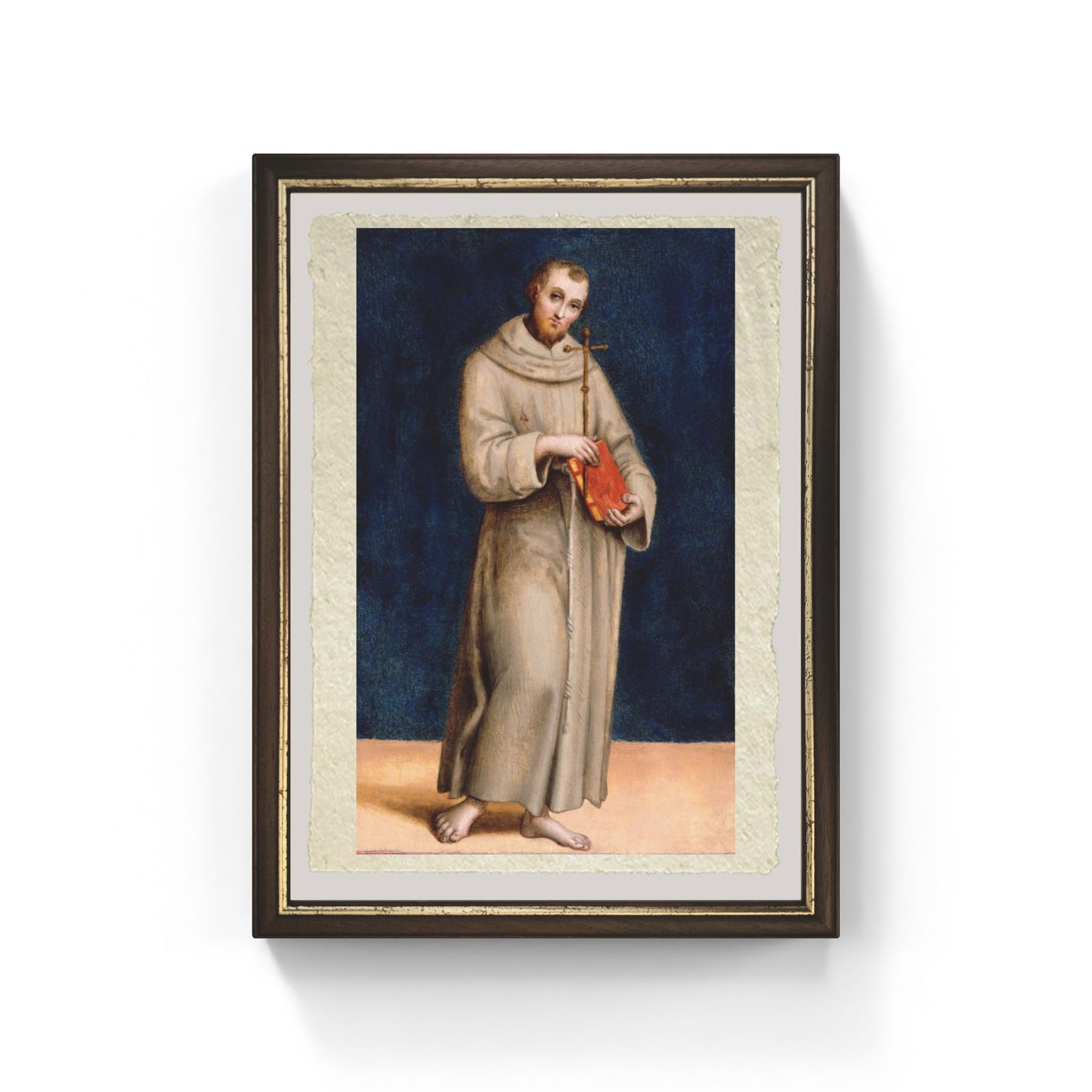 San Francesco D'Assisi di Michelangelo Buonarroti su pregiata carta Amalfi