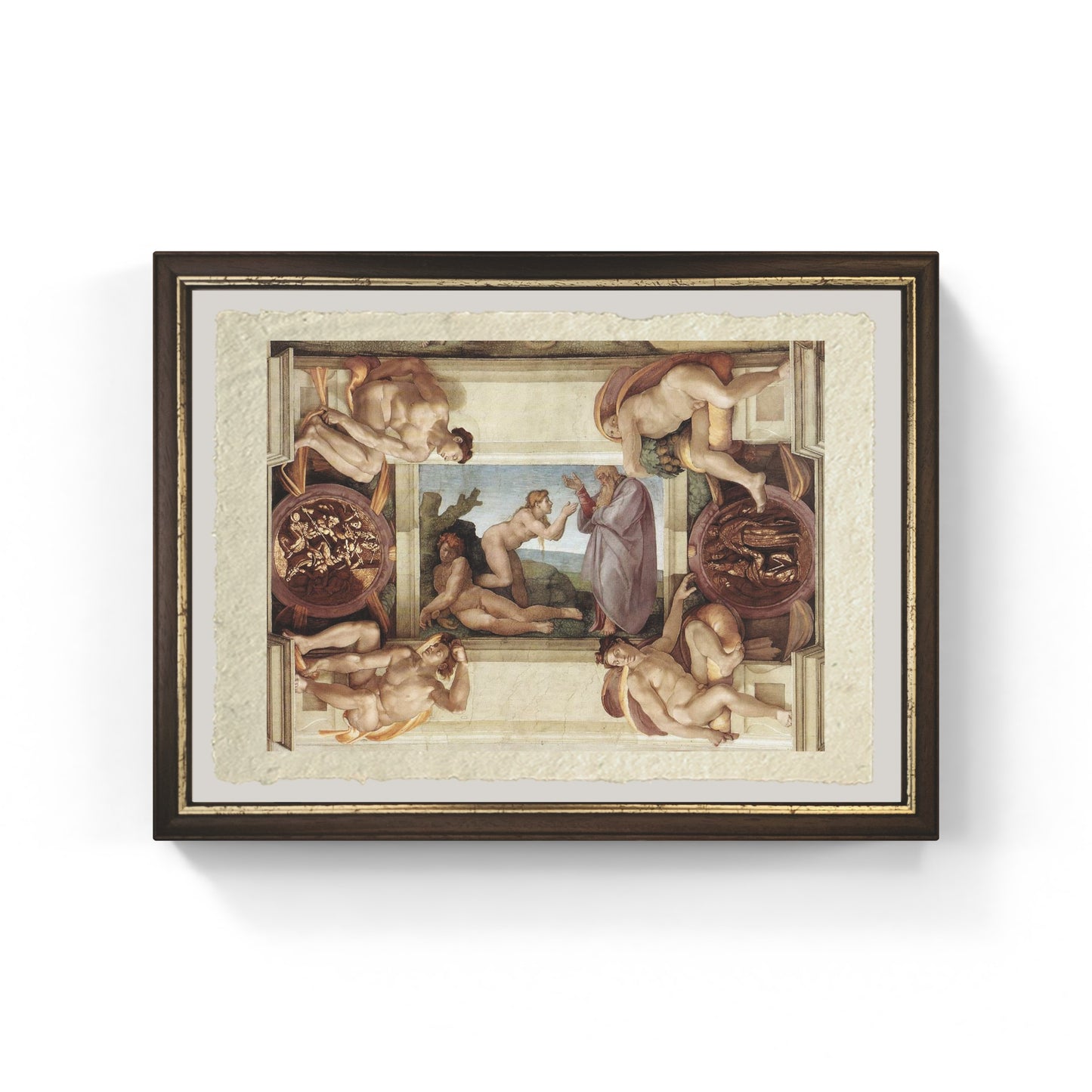 La creazione di Eva di Michelangelo Buonarroti su pregiata carta Amalfi